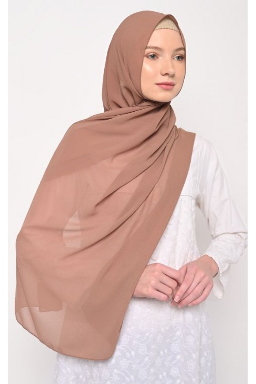 Pasmina Cerutti Baby Doll Jahit Tepi Rosybrown